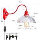Axyaa Vintage Loft LED Wall Lamp Red Clear Glass Stair Light Fixtures