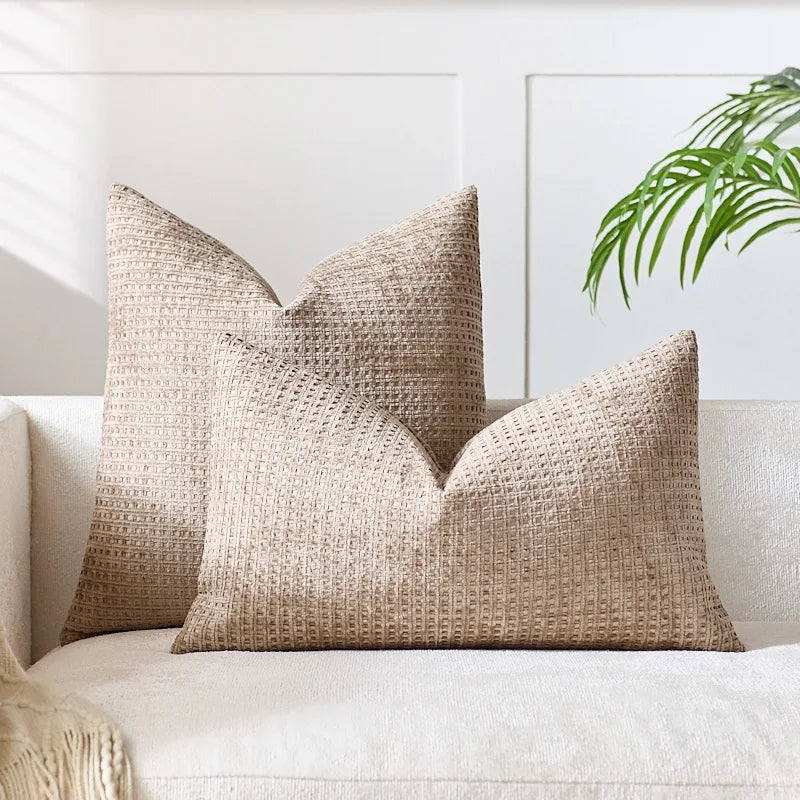 Axyaa Chenille Cushion Cover Solid Color Elegant Square 45x45cm 50x50cm