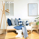 Axyaa Checkered Stripe Pillowcase Blue Series 45x45cm Home Office Decor