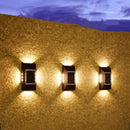 Axyaa Solar Wall Lamp: Four-Sided Glowing Outdoor Light for Villa Fence & Courtyard