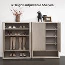 Axyaa 44" Tall Shoe Cabinet with Doors & 4 Shelves, Modern Storage Organizer