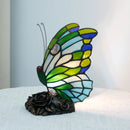 Mediterranean Butterfly Stained Glass Table Lamp by Axyaa for Vintage Living Room