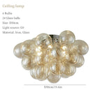 Axyaa Bubble Glass LED Chandelier Lighting for Living Room Home Decor