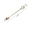 Axyaa Flower Dessert Spoon Fork Set Stainless Steel Coffee Tea Ice Cream Kitchen Tableware