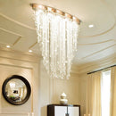 Axyaa Oval LED Crystal Chandelier: Modern Luxury Lighting for Home, Restaurant, and Shop