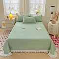 Axyaa Modal Lace Bed Cover with Star Embroidery, Summer Quilted Sheet