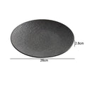 Axyaa Matte Stone Patterned Ceramic Steak Dessert Sushi Salad Plate - Round Shallow Specialty Tableware