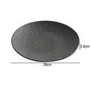 Axyaa Matte Stone Patterned Ceramic Steak Dessert Sushi Salad Plate - Round Shallow Specialty Tableware
