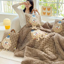 Axyaa Cartoon 3D Patch Embroidered Cookies Throw Pillow Quilt - Dual-Purpose Home Decor
