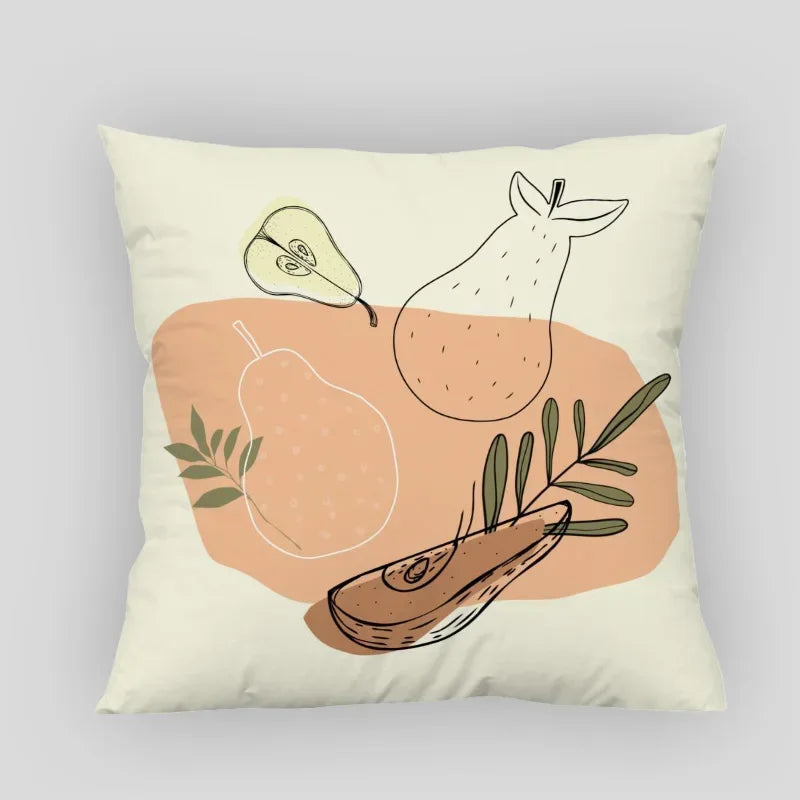 Nordic Fruit Leaf Pillowcase by Axyaa: Modern Abstract Art for Home Living