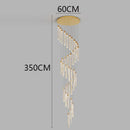 Axyaa Crystal Chandelier Stair Pendant Living Room Lighting Modern Home Decoration