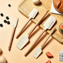 Silicone Spatula Set with Wooden Handle for Baking and Mixing by Axyaa