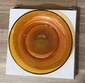 Axyaa Glass Coaster Set: Amber Blue Green Solid Color, Small, Heat Resistant