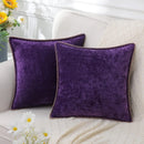 Luxury Blue Chenille Cushion Covers with Stitched Edge for Sofa Decor - Axyaa