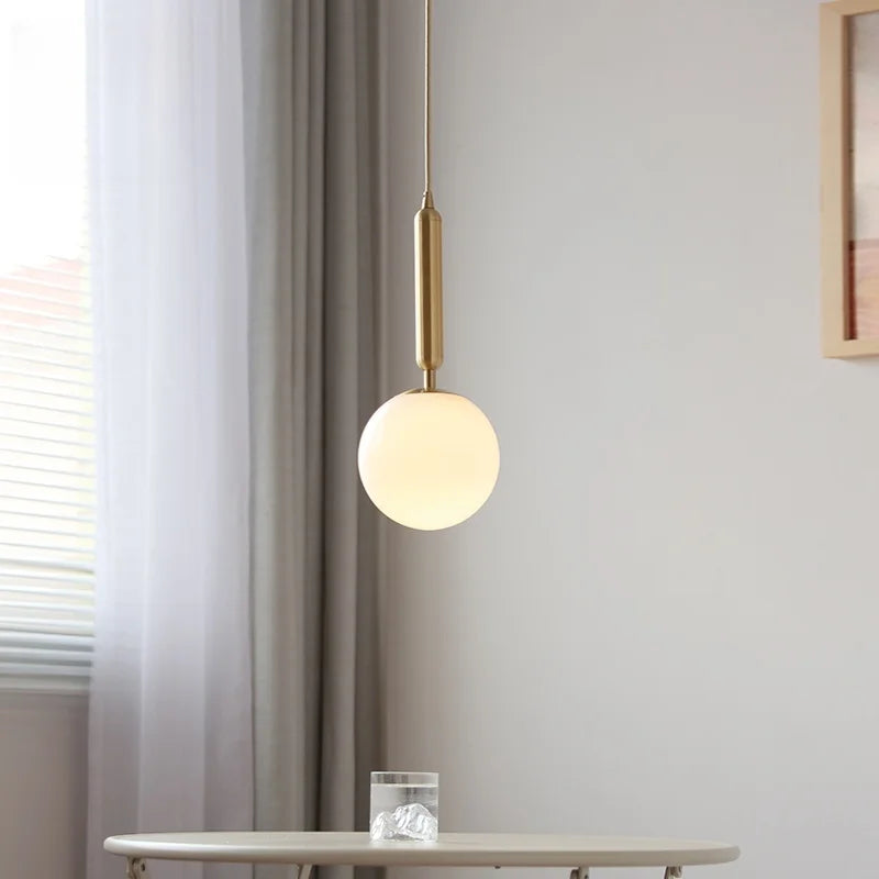 Axyaa White Glass Ball LED Pendant Chandelier - Home Decor Lighting Solution