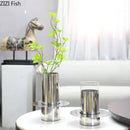 Stainless Steel Glass Vase for Artificial Flowers by Axyaa