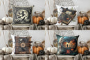 Axyaa Halloween Witch and Cat Throw Pillow Cover for Sofa, Bedroom, Car
