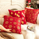 Axyaa Christmas Red Sofa Pillowcase Set
