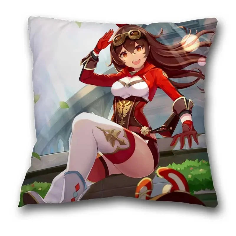 Genshin Impact Axyaa Pillow Cases - Klee Xiao Venti Hutao Anime Printed Pillowcases