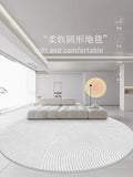 Axyaa Modern Art Minimalist Round Rug for Living Room Decor and Bedroom Carpet