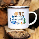 Axyaa Caravan Adventure Enamel Mug for Camping and Campfires