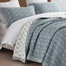 King Size Cotton Quilt Bedding Set, Botanical Pattern, Lightweight Quilted Bedspread - Axyaa