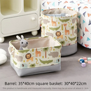 Axyaa Canvas Laundry Basket: Foldable High-capacity Waterproof Storage for Kids - Animal Design