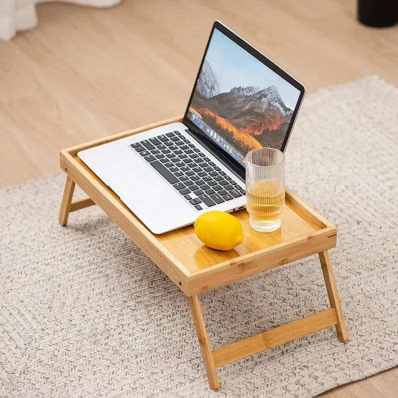 Bamboo Mini Dining Table for Breakfast & Dessert, Axyaa Living Room Bedroom Essential
