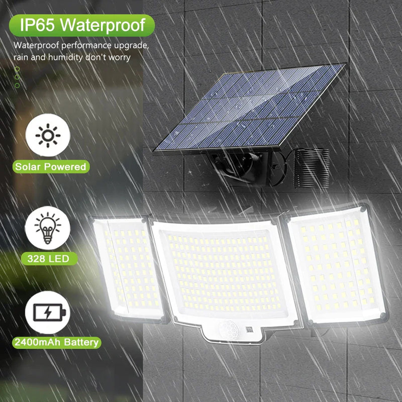 Axyaa Solar Motion Sensor Wall Lamp 3 Modes IP65 Waterproof Flood Light