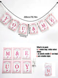 Rustic Wooden LOVE Banner, Pink Floral Bridal Garland, Axyaa Engagement/Wedding Decor