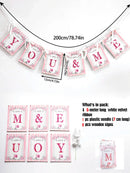 Rustic Wooden LOVE Banner, Pink Floral Bridal Garland, Axyaa Engagement/Wedding Decor
