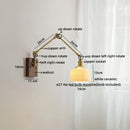 Axyaa Ceramic Copper Swing Arm LED Wall Light for Home Decor