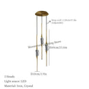 Axyaa LED Crystal Pendant Chandelier Set for Modern Room Decor