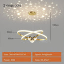 Axyaa Starry Sky Projection LED Chandelier in Black/Gold - Hanging Pendant Lights for Home