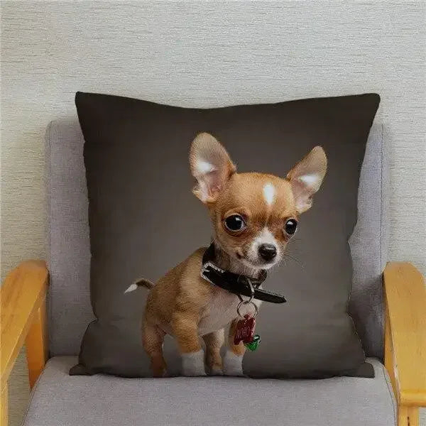 Chihuahua Dog Printed Cushion Cover by Axyaa for Home Decor