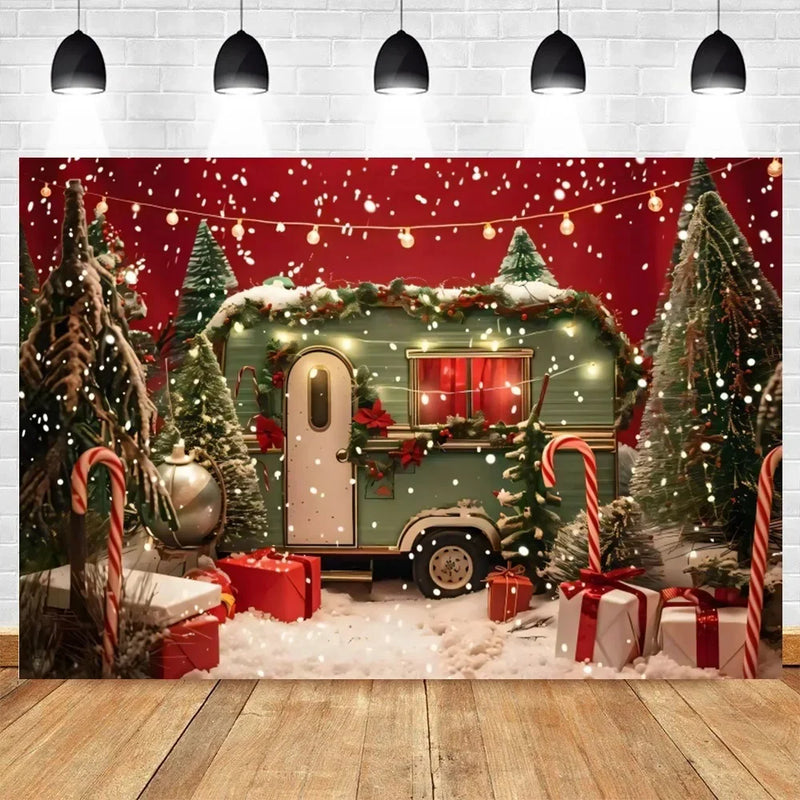 Axyaa Christmas Party Decoration Background Cloth Car & Tree Hanging Cloth