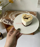 Axyaa White Ceramic Dessert Plate Set - Minimalist Sushi Snack Cake Frosted Dish