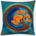 Axyaa Bonsai Zen Stone Pattern Pillowcase Square Decor Home Office Living Room