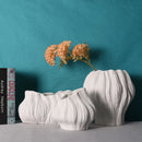 Axyaa Irregular Stripes Ceramic Vase for Home Decoration and Flower Arrangement