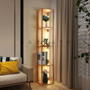 Axyaa Wooden Shelf Floor Lamp for Home Décor & Lighting in Bedroom, Living Room & Study