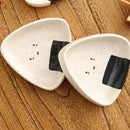Axyaa Ceramic Triangle Dipping Dish for Hot Pot & Rice Balls