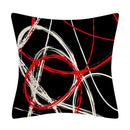 Axyaa Black Red Geometric Abstract Cushion Cover for Stylish Home Decor