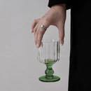 Axyaa Vintage Ripple Wine Glass Low Leg Cocktail Cup for Home Bar