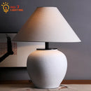 Axyaa Ceramic Table Lamp LED E27 Wabi-sabi Desk Light for Bedroom Living Room