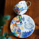 Axyaa Bone Coffee Cups and Plates Set: Elegant European Design for Home Decor