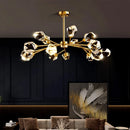 Axyaa Nordic Copper Crystal Chandelier - Luxury LED Pendant Lights