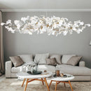 Axyaa Modern Brass Ginkgo Leaf Branch Chandelier for Dining Room & Living Space
