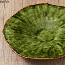 Axya Retro Lotus Leaf Ceramic Dinner Plate Set for Molecular Food & Desserts
