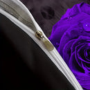 Axyaa Purple Rose Skull Duvet Cover Set for Stylish Bedroom Decor
