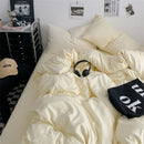 Axyaa 100% Cotton Washed Bed Linen Set - 4 Piece Comforter Double Bedding